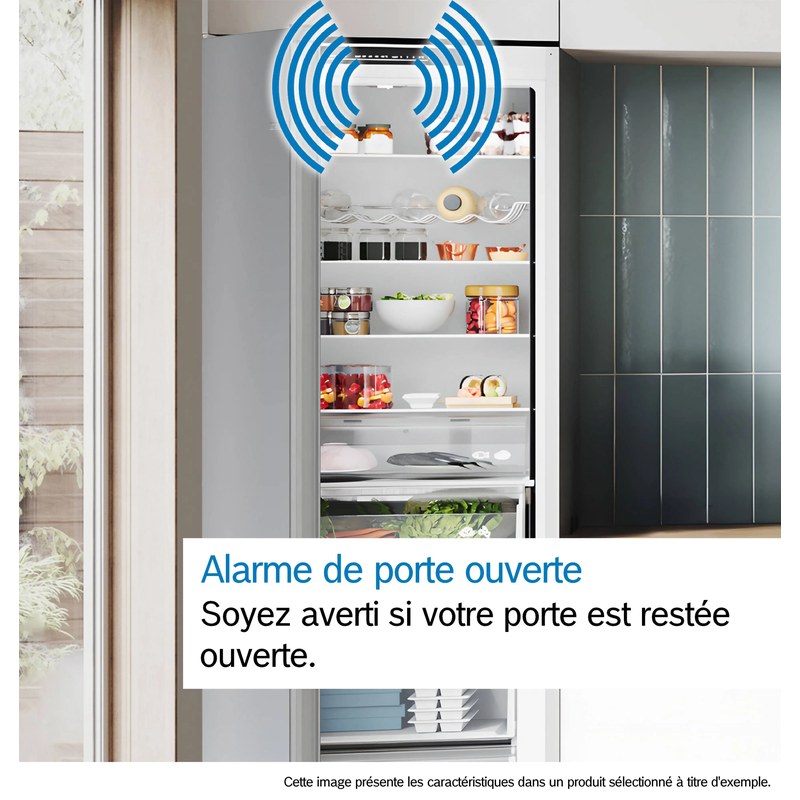Réfrigérateur ouvert avec alarme de porte
