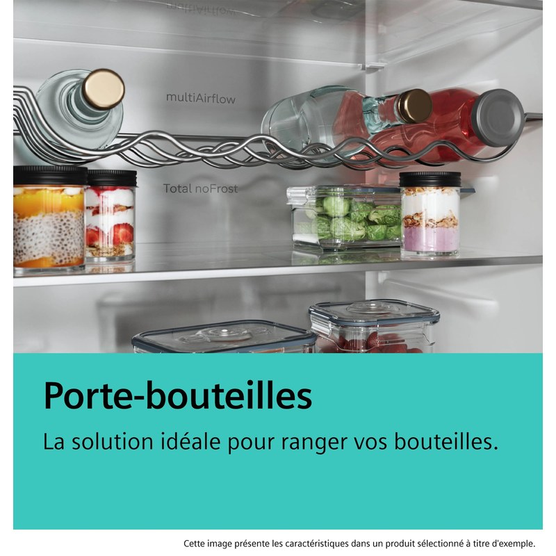 Porte-bouteilles intégré dans un réfrigérateur moderne