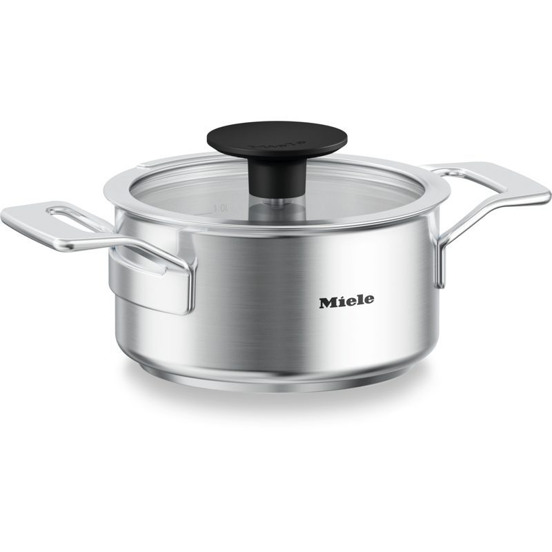Casserole en inox Miele avec couvercle en verre