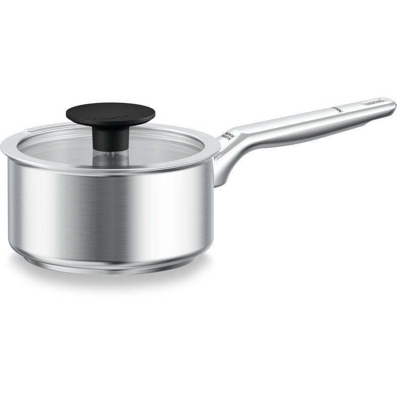 Casserole en acier inoxydable avec couvercle en verre