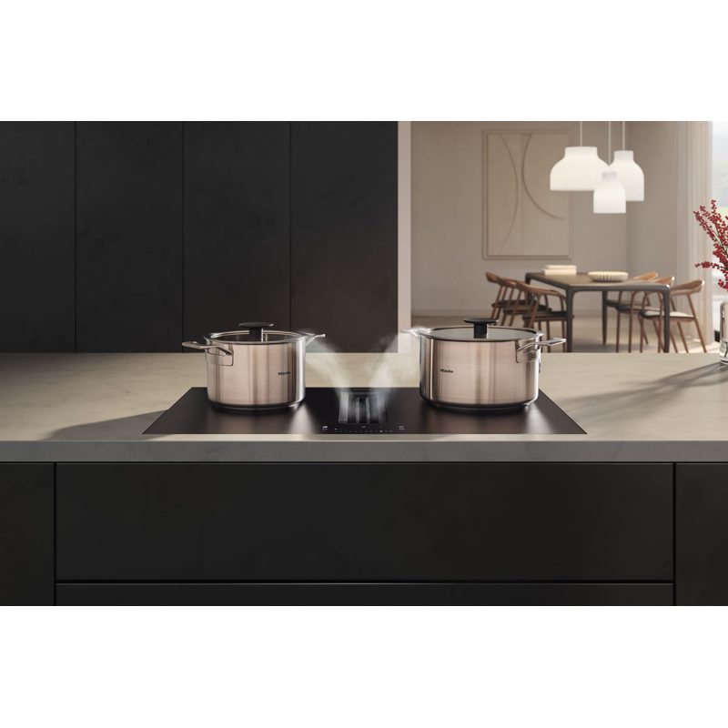 Plaque induction moderne avec deux casseroles inox
