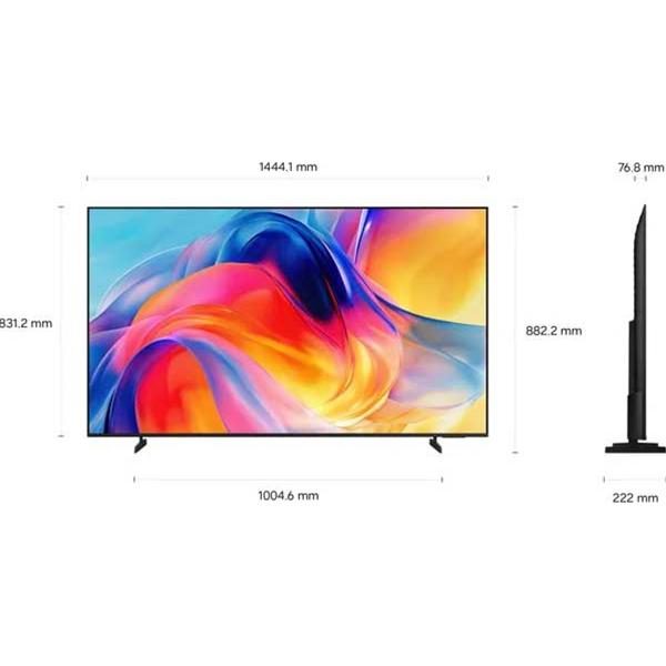 Téléviseur écran plat avec dimensions et écran coloré