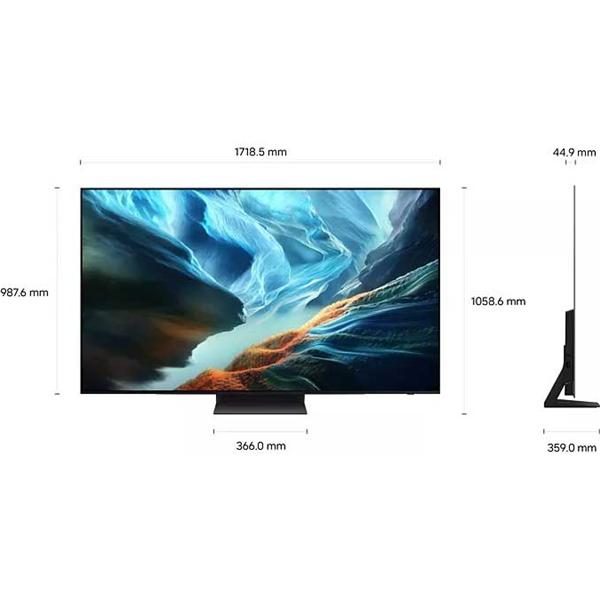 Téléviseur grand écran avec dimensions techniques