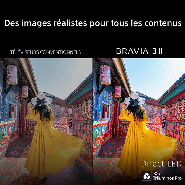 sony k50xr35m2pb bravia 3 ii téléviseur 50" 4k hdr dolby vision atmos