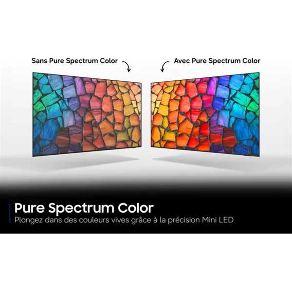 Comparaison téléviseurs couleurs avec et sans Pure Spectrum