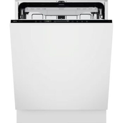Lave-vaisselle encastrable blanc avec panneau de commande supérieur