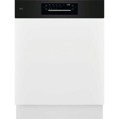 Lave-vaisselle AEG blanc avec panneau noir