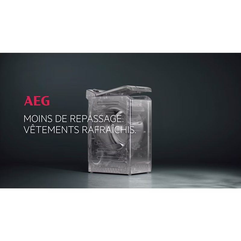 Machine à laver AEG transparente en démonstration
