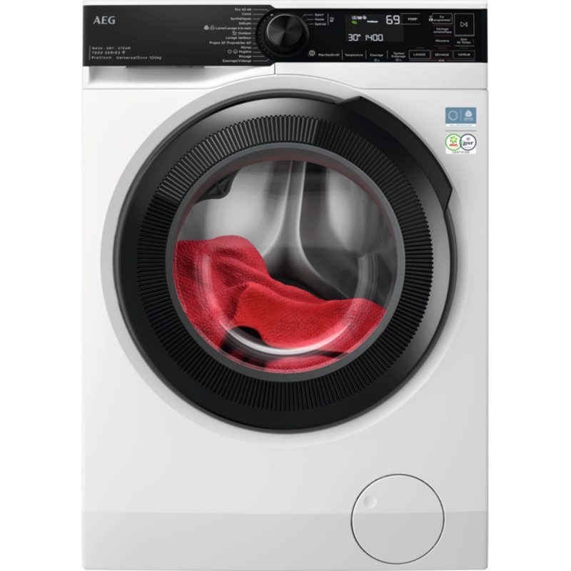 aeg lwr73a106v lave linge séchant 10/6 kg avec technologie prosteam®