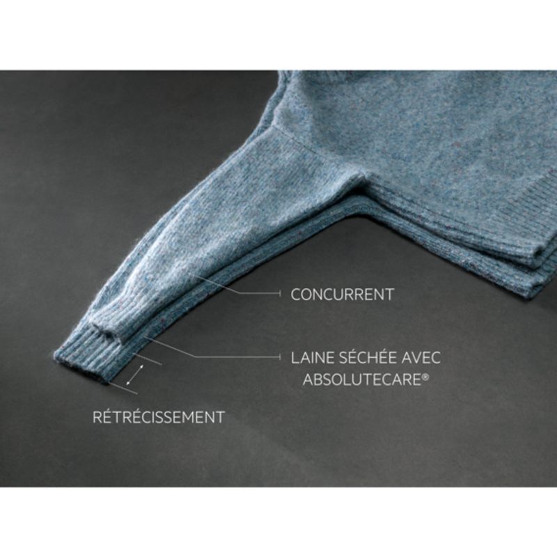 Comparaison rétrécissement manche pull en laine
