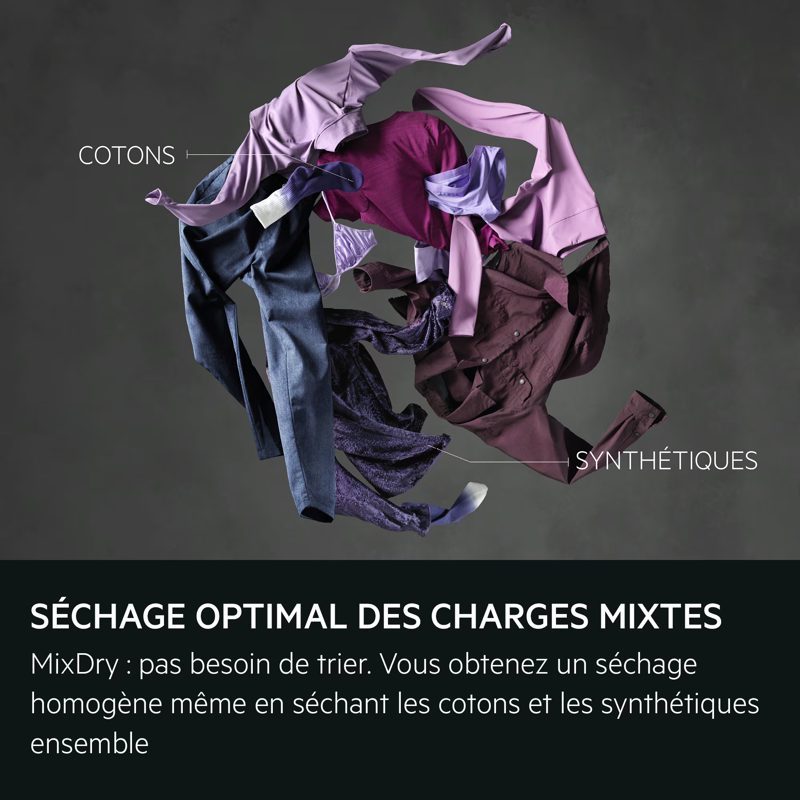 Vêtements cotons et synthétiques en suspension circulaire