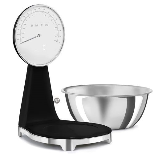 smeg ksf01blww balance de cuisine analogique et numérique noir brillant