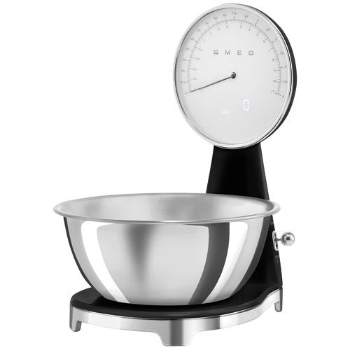 smeg ksf01blww balance de cuisine analogique et numérique noir brillant