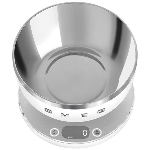 smeg ksc01whmww balance de cuisine électronique rechargeable blanc mat