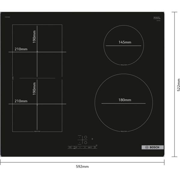 bosch pvs61rbb5e série 4 table induction 60 cm combizone 4 foyers
