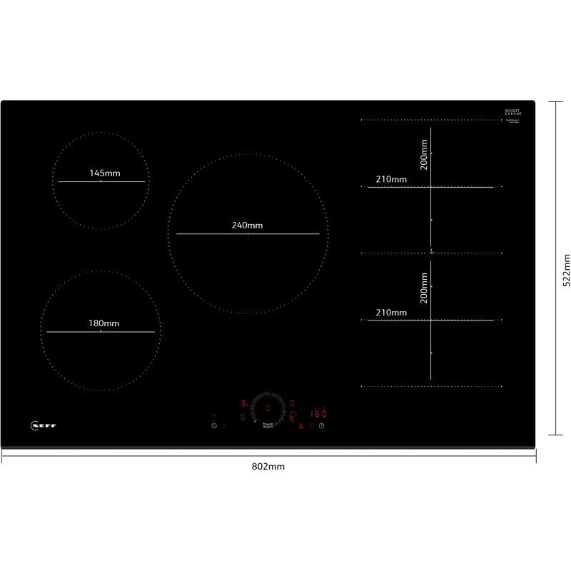 neff n 70 t68fhv4l0 plaque induction flex 80 cm 5 foyers twist touch home connect