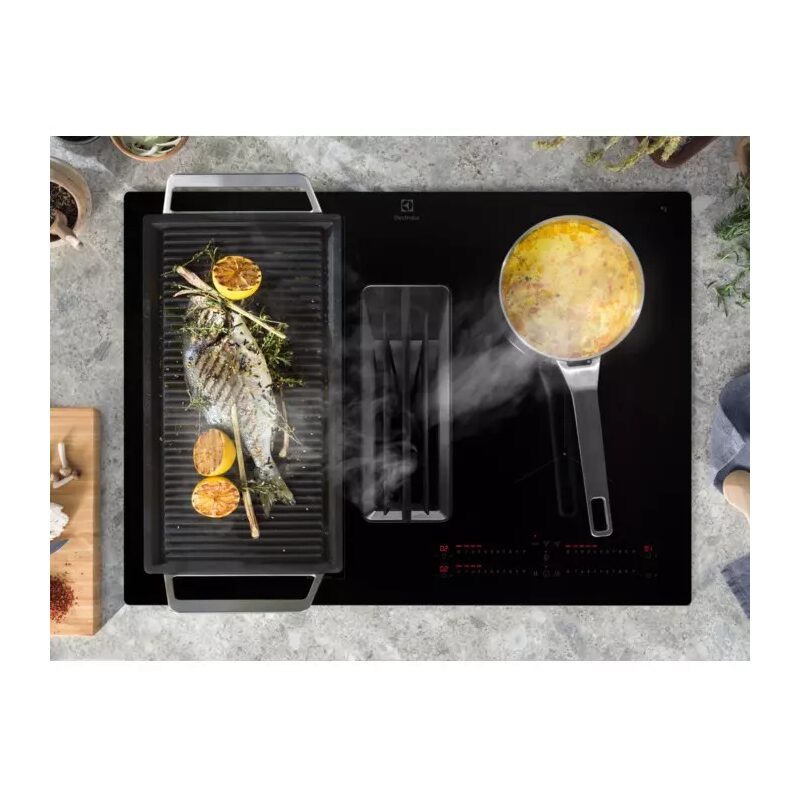 electrolux kcc73443 plaque induction aspirante 68 cm avec hotte intégrée