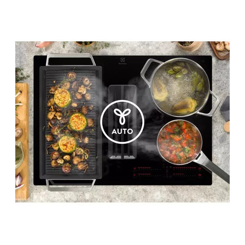 electrolux kcc73443 plaque induction aspirante 68 cm avec hotte intégrée