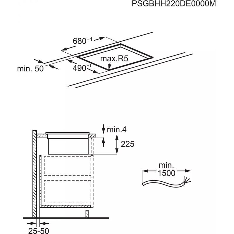 electrolux kcc73443 plaque induction aspirante 68 cm avec hotte intégrée