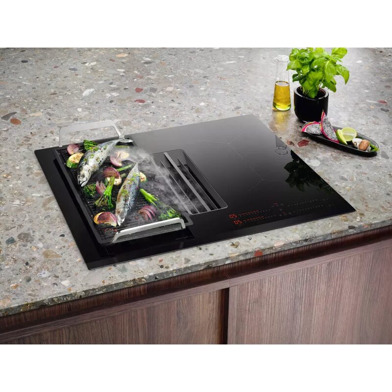electrolux kcc73443 plaque induction aspirante 68 cm avec hotte intégrée