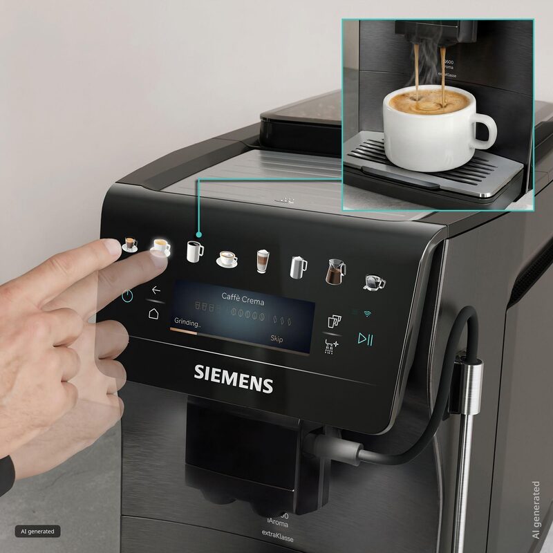 siemens tp607ef5 machine à café tout automatique iaroma inox foncé 41 boissons