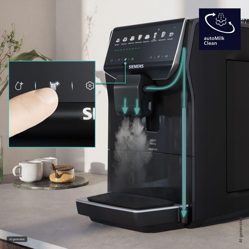 siemens tp555ef5 machine à café tout automatique eq500 iaroma noir lustré iaroma system & quickcup