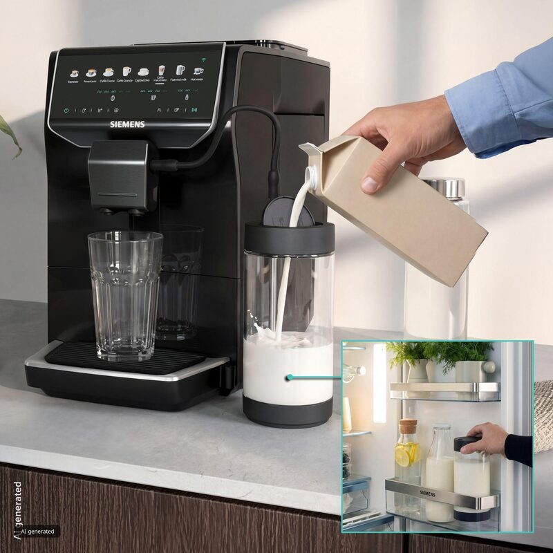 siemens tp555ef5 machine à café tout automatique eq500 iaroma noir lustré iaroma system & quickcup