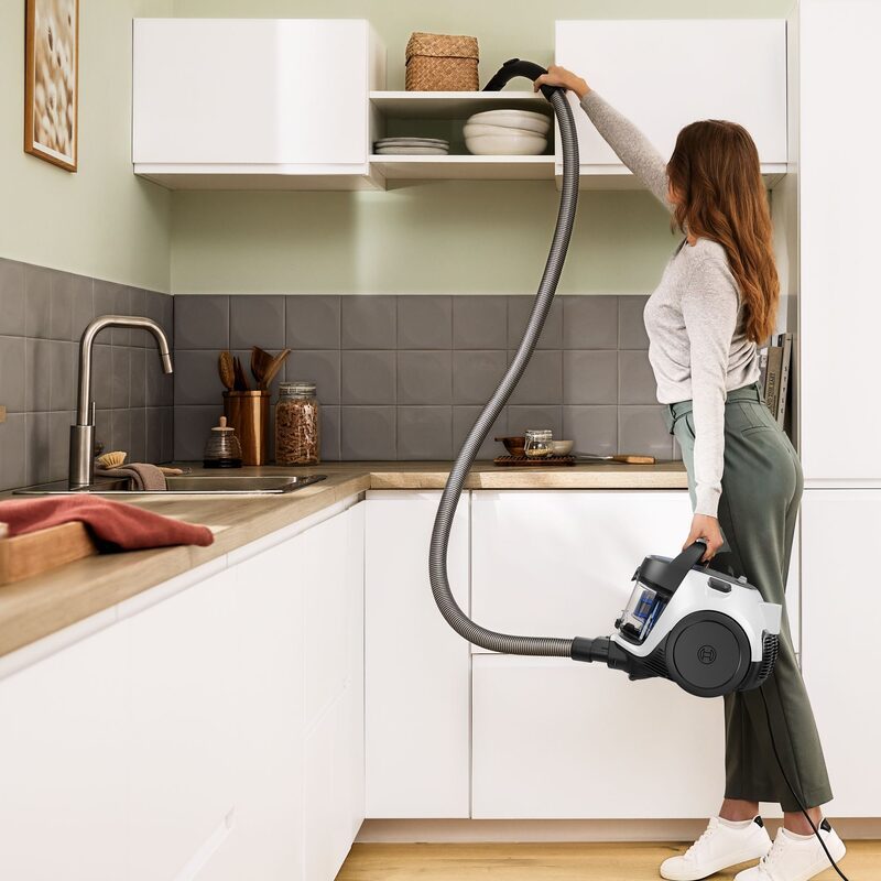 bosch exclusiv bks05mwht aspirateur sans sac blanc 1,5l compact et puissant