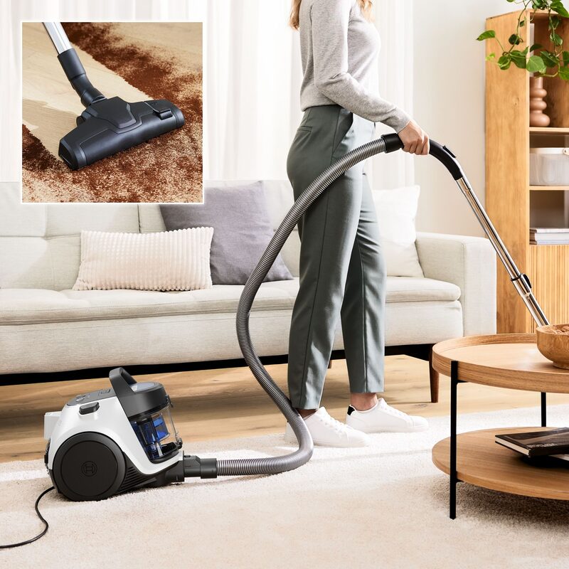 bosch exclusiv bks05mwht aspirateur sans sac blanc 1,5l compact et puissant
