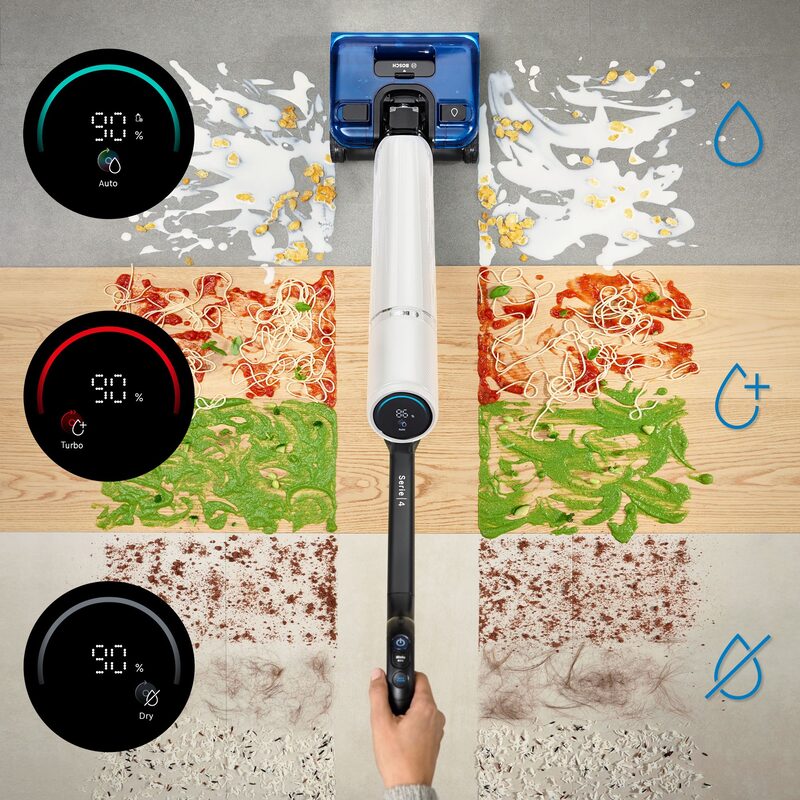 bosch exclusiv bhf41we aspirateur laveur oneflow avec auto nettoyage