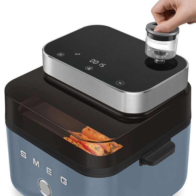 smeg afc01sbmeu air fryer 7l capacité et cuisson à air chaud pulsé