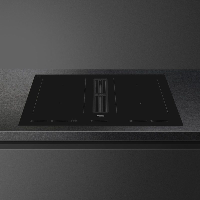 smeg hobd682d2 plaque induction aspirante 83 cm multizone 4 foyers auto vent classe a+