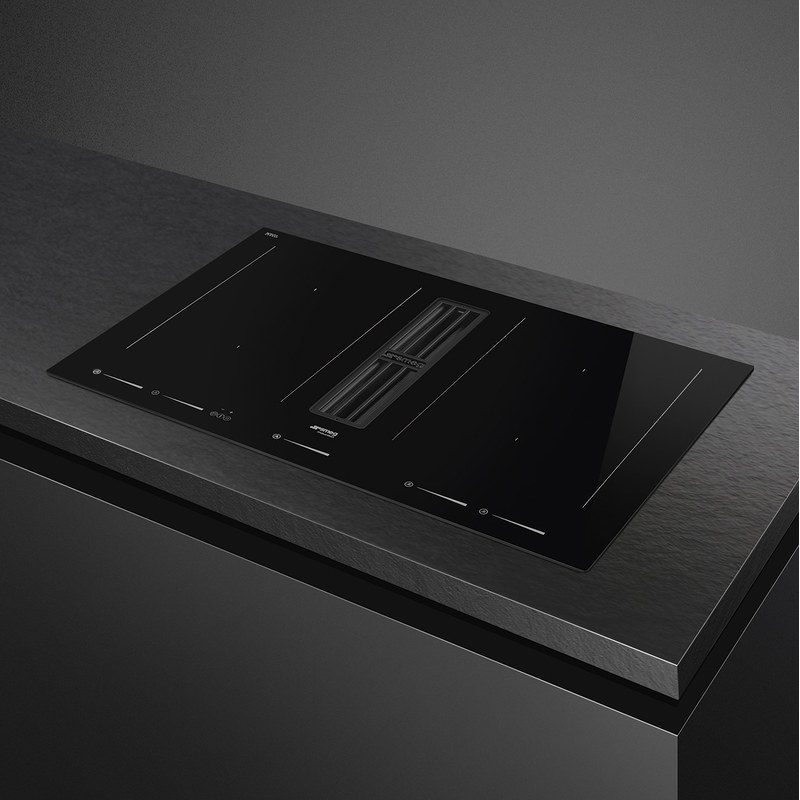 smeg hobd682d2 plaque induction aspirante 83 cm multizone 4 foyers auto vent classe a+