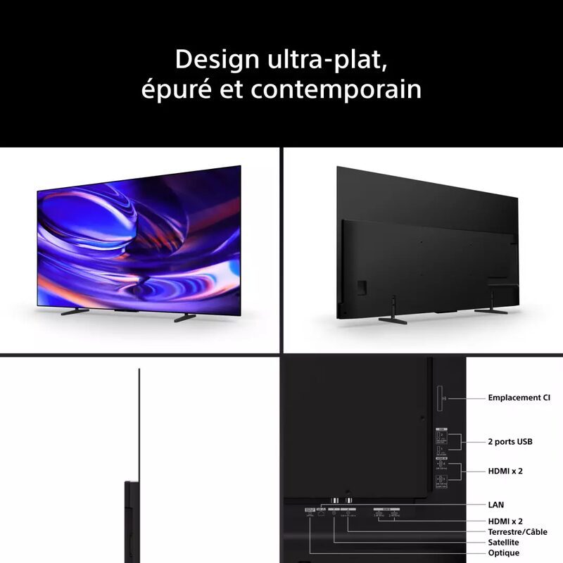 sony k83a65pb oled 4k google tv 83" noir oled absolu et dolby atmos