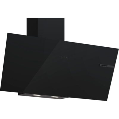 hotte murale inclinée bosch dwk95df61 série 4 90 cm verre noir directselect
