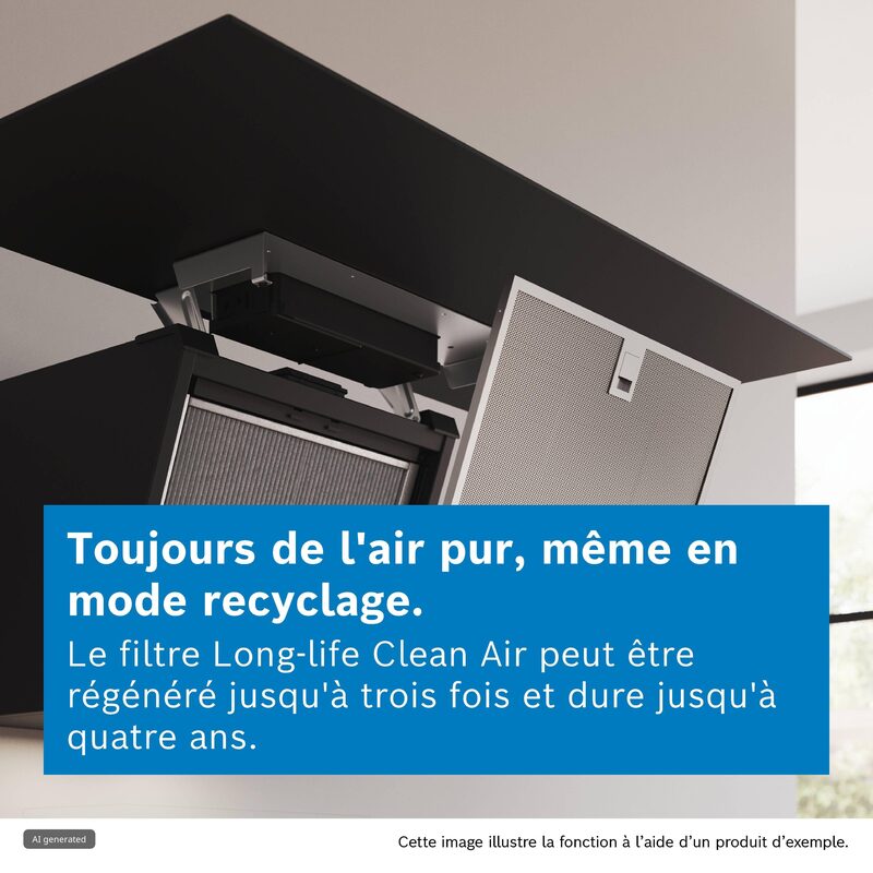 bosch série 4 dwk85df61 hotte murale inclinée 80 cm noir verre 561 m³/h