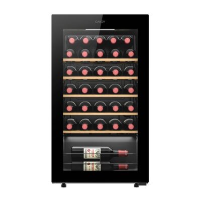 candy cwc034 cave à vin de service 34 bouteilles avec porte anti uv