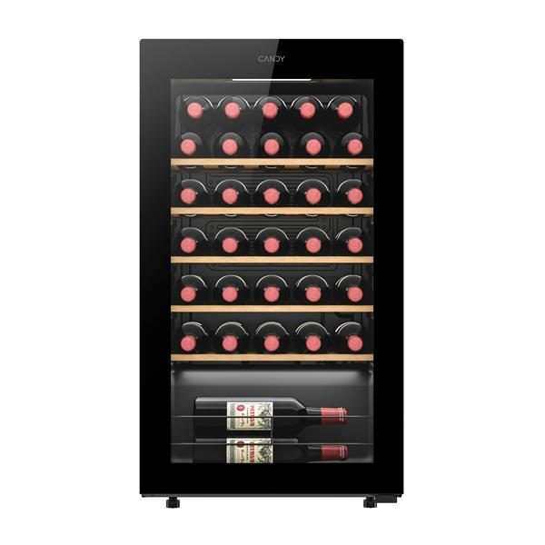 candy cwc034 cave à vin de service 34 bouteilles avec porte anti uv