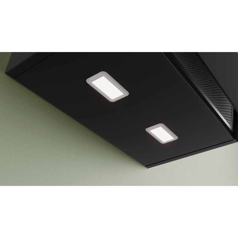 hotte murale inclinée bosch dwk95df61 série 4 90 cm verre noir directselect