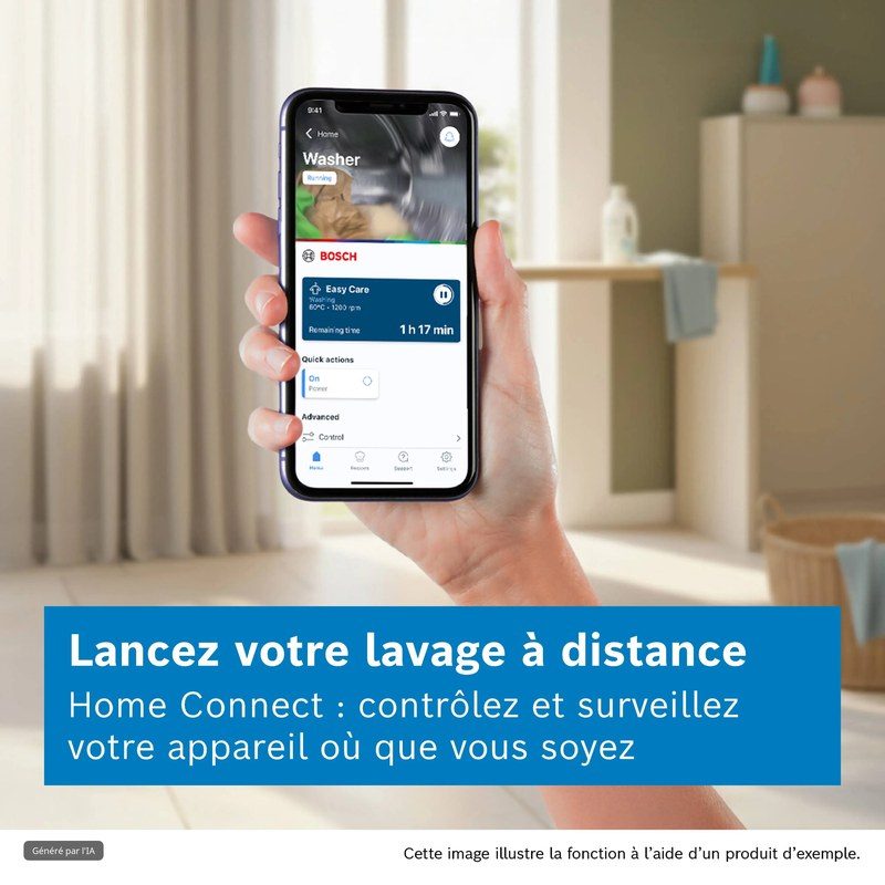 lave linge hublot bosch wgj24407fr série 6 9 kg 1400 tr/min iron assist home connect classe a